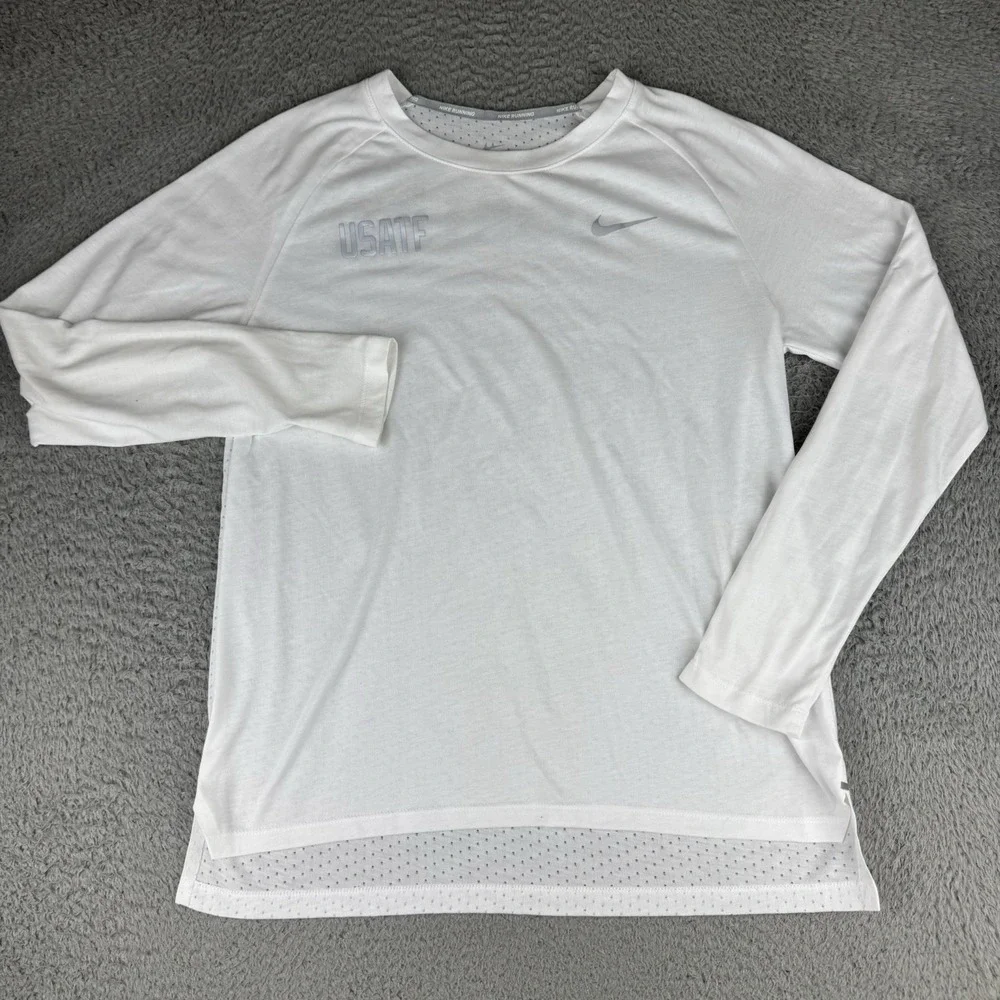 Nike Dri Fit Breathe Tailwind Running Shirt Long Sleeve Usatf Womens Medium M